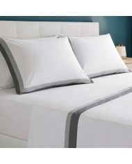 Completo lenzuola matrimoniale 100% cotone doppia balza Chiara Fedi art. Vienna