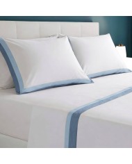 Completo lenzuola matrimoniale 100% cotone doppia balza Chiara Fedi art. Vienna