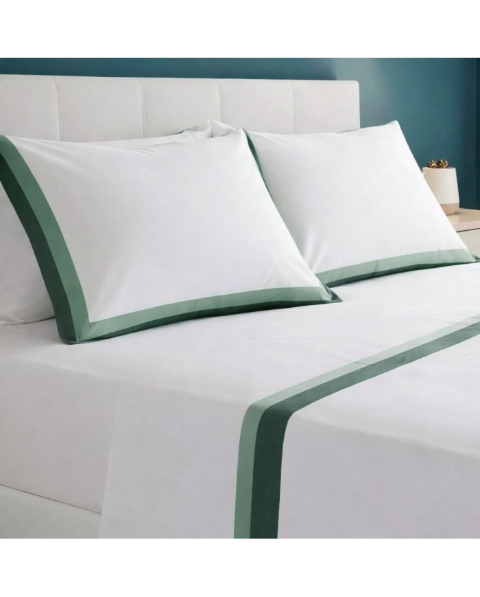 Completo lenzuola matrimoniale 100% cotone doppia balza Chiara Fedi art. Vienna