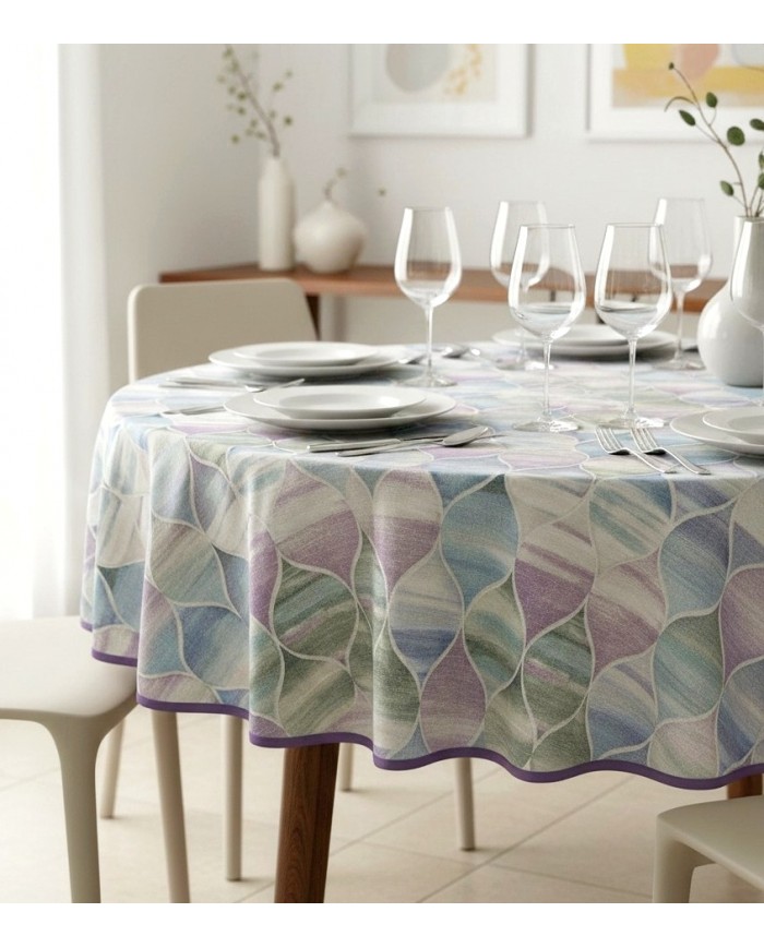 Tovaglia tonda in puro cotone Vingi Armonia