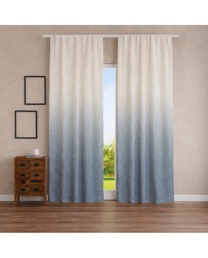 Tessuto per tende tinta unita degradè altezza 305cm art. Jamila Blu