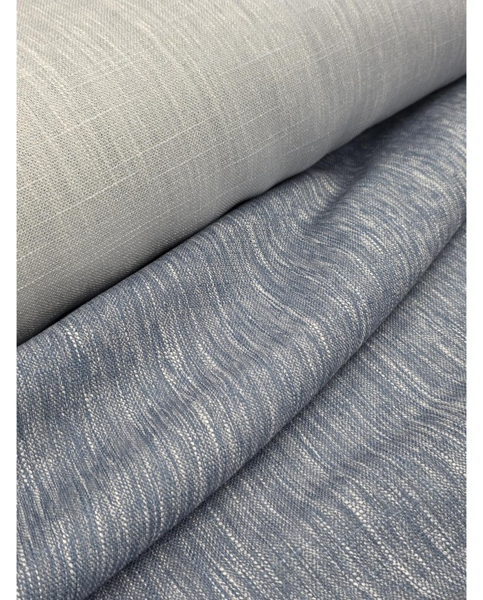 Tessuto per tende tinta unita degradè altezza 305cm art. Jamila Blu