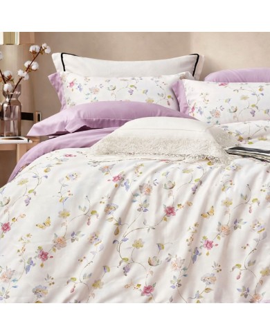 Completo lenzuola copriletto in percalle 100% cotone Elite dis.33