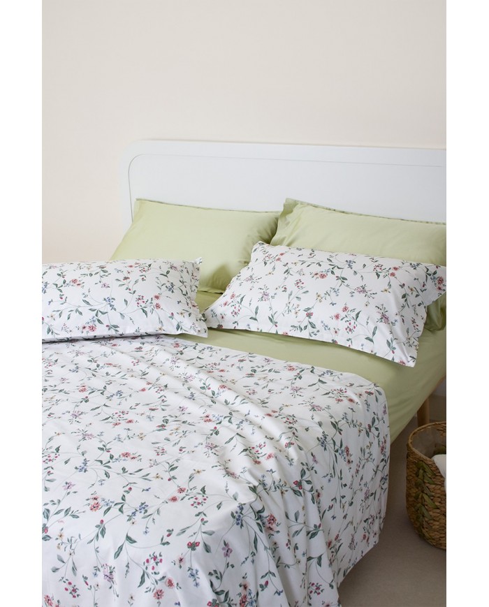 Completo lenzuola matrimoniale 100% cotone 4 FEDERE Neith Alfa