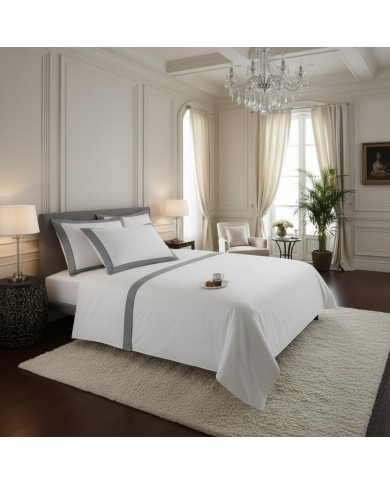 Completo lenzuola matrimoniale in raso di puro cotone Mirabello art. Palazzo Gioioso