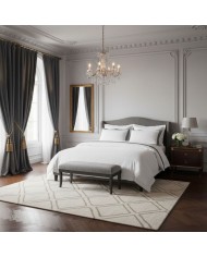 Completo lenzuola matrimoniale in raso di puro cotone Mirabello art. Palazzo Gioioso