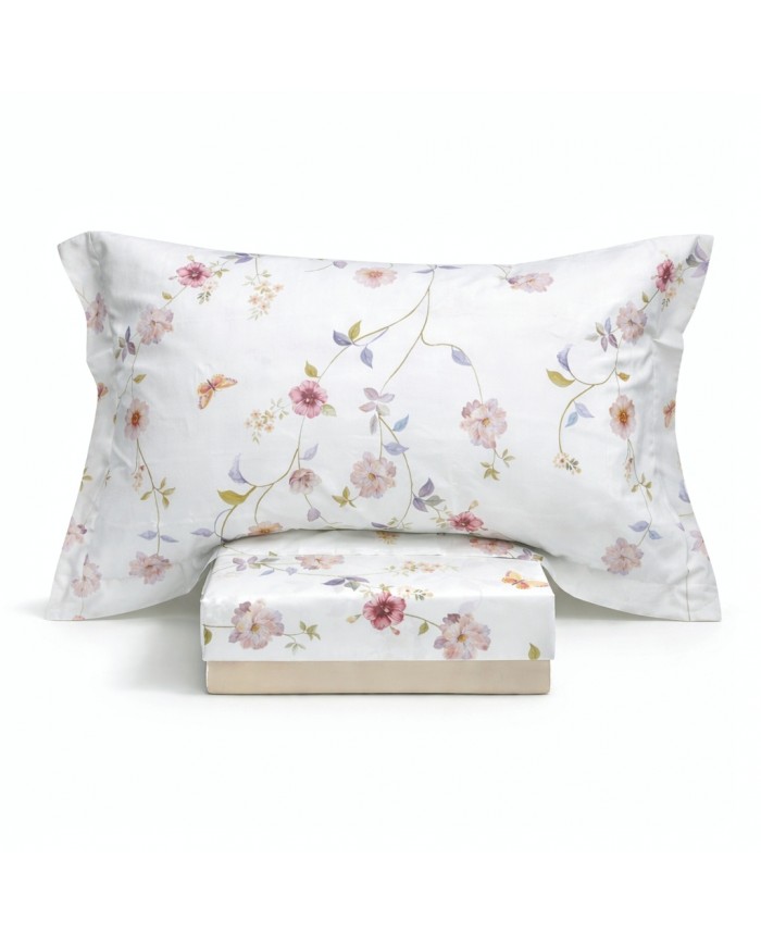 Completo lenzuola copriletto in percalle 100% cotone Elite dis.33