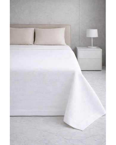 Copriletto matrimoniale in piquet di cotone Carezze art. Capri