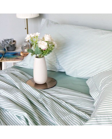Completo lenzuola singolo in puro cotone 500 righe di Maestri Cotonieri