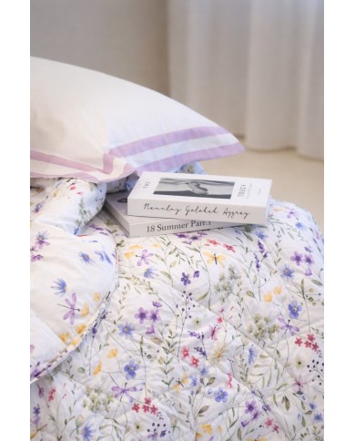 Trapuntino matrimoniale in raso 100% cotone Neith art. Bianca