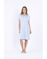 Camicia da notte mezza manica aperta avanti con bottoni Semplice Vanità Fida Lingerie art. 2654