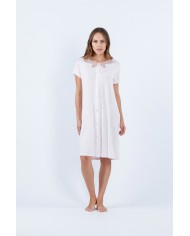 Camicia da notte mezza manica aperta avanti con bottoni Semplice Vanità Fida Lingerie art. 2654