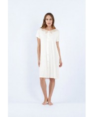Camicia da notte mezza manica aperta avanti con bottoni Semplice Vanità Fida Lingerie art. 2654