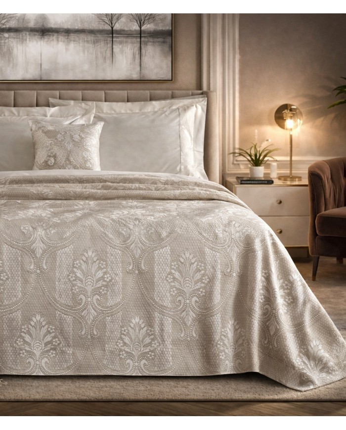 Copriletto matrimoniale in piquet Carezze - Procida