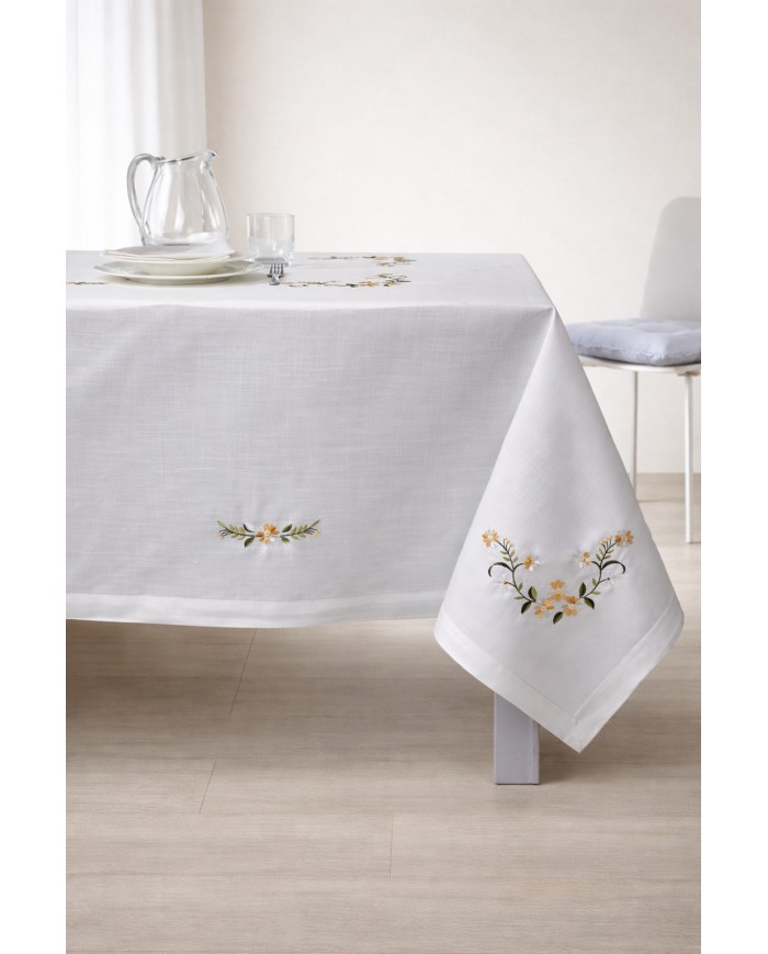 Servizio da tavola ricamo colorato tovaglia + tovaglioli 12 posti art. SL5359G