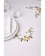 Servizio da tavola ricamo colorato tovaglia + tovaglioli 12 posti art. SL5359G