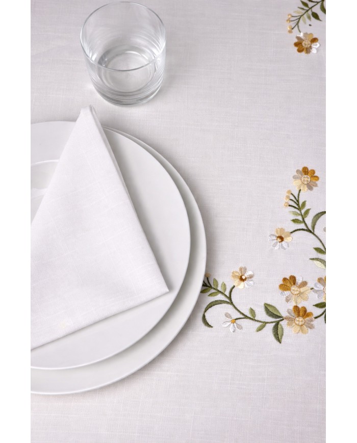 Servizio da tavola ricamo colorato tovaglia + tovaglioli 12 posti art. SL5359G