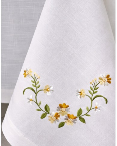 Servizio da tavola ricamo colorato tovaglia + tovaglioli 12 posti art. SL5359G