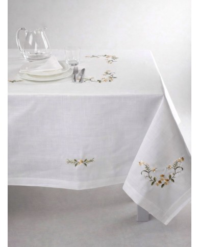 Servizio da tavola ricamo colorato tovaglia + tovaglioli 12 posti art. SL5359G