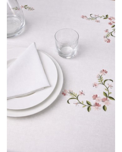 Servizio da tavola ricamo colorato tovaglia + tovaglioli 12 posti art. SL5359R