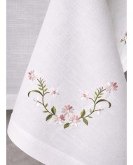 Servizio da tavola ricamo colorato tovaglia + tovaglioli 12 posti art. SL5359R