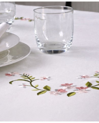 Servizio da tavola ricamo colorato tovaglia + tovaglioli 12 posti art. SL5359R