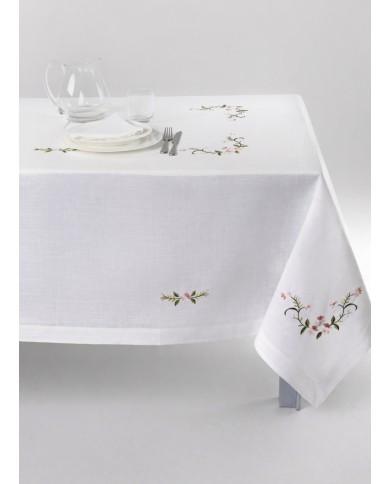 Servizio da tavola ricamo colorato tovaglia + tovaglioli 12 posti art. SL5359R