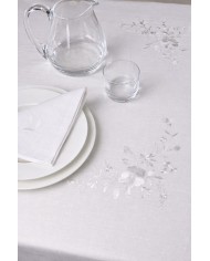Servizio da tavola ricamato tovaglia + tovaglioli 12 posti art. SL0703