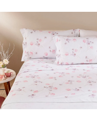 Completo lenzuola matrimoniale 100% cotone Caleffi Flores