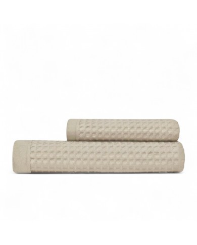 Coppia asciugamani viso + ospite 100% cotone nido d'ape Rebecca Home art. Martina