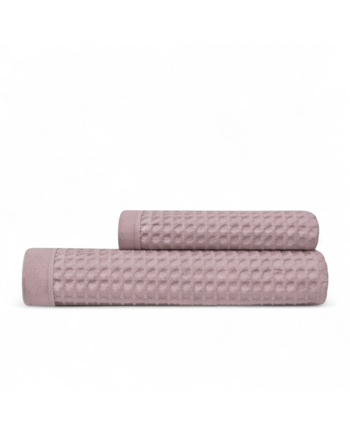 Coppia asciugamani viso + ospite 100% cotone nido d'ape Rebecca Home art. Martina
