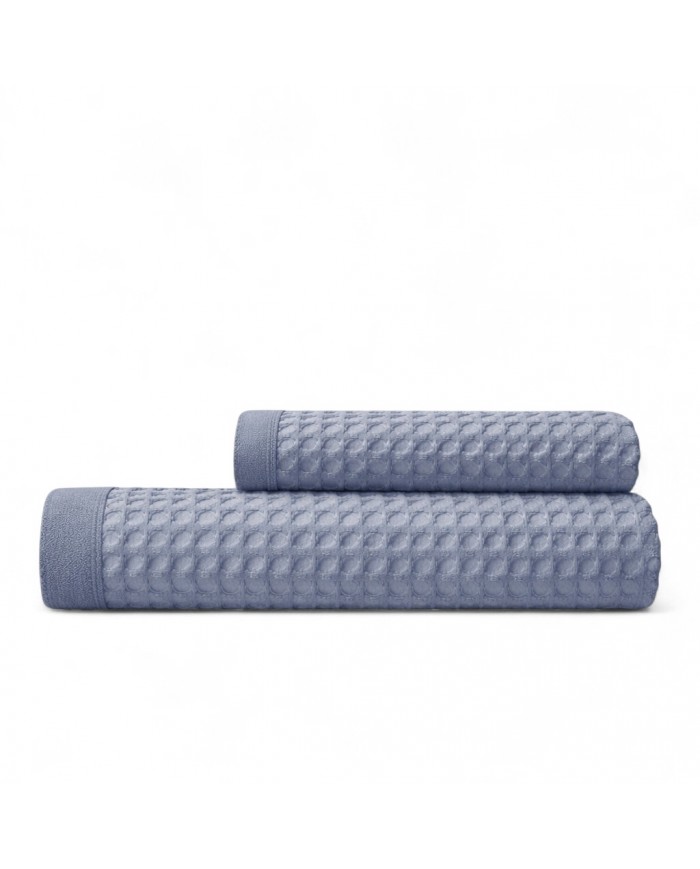 Coppia asciugamani viso + ospite 100% cotone nido d'ape Rebecca Home art. Martina