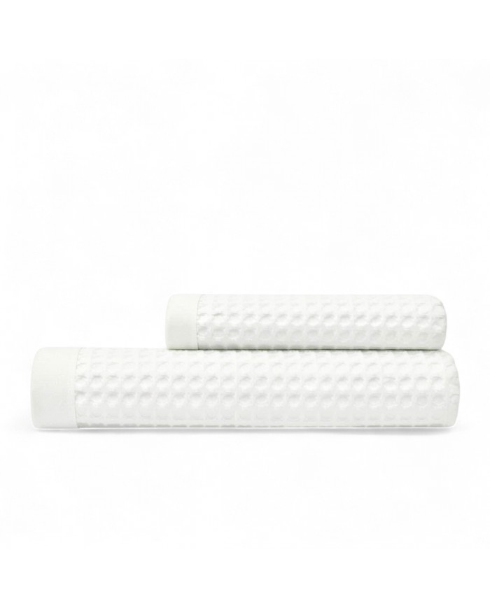 Coppia asciugamani viso + ospite 100% cotone nido d'ape Rebecca Home art. Martina