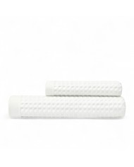 Coppia asciugamani viso + ospite 100% cotone nido d'ape Rebecca Home art. Martina