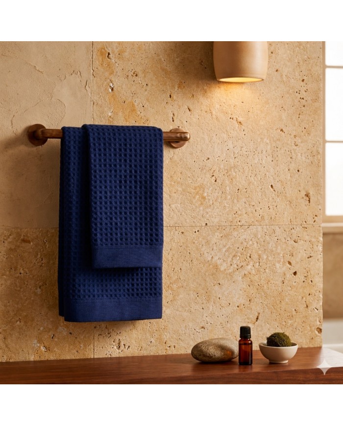 Coppia asciugamani viso + ospite 100% cotone nido d'ape Rebecca Home art. Martina
