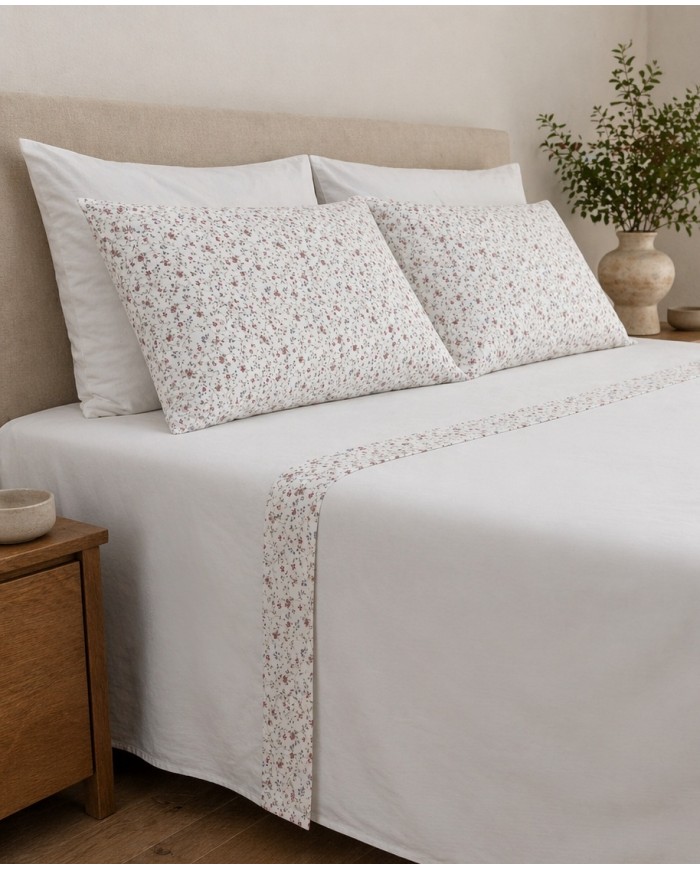 Completo lenzuola letto singolo 100% cotone Dreams art. Fiorellino