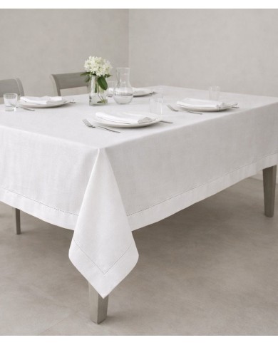 Servizio da tavola 100% lino-  orlo a giorno - Made in Italy - Creazioni Artigianali Firenze