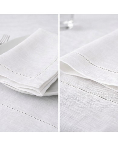 Servizio da tavola 100% lino-  orlo a giorno - Made in Italy - Creazioni Artigianali Firenze