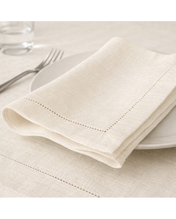 Servizio da tavola 100% lino-  orlo a giorno - Made in Italy - Creazioni Artigianali Firenze