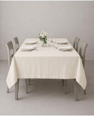 Servizio da tavola 100% lino-  orlo a giorno - Made in Italy - Creazioni Artigianali Firenze