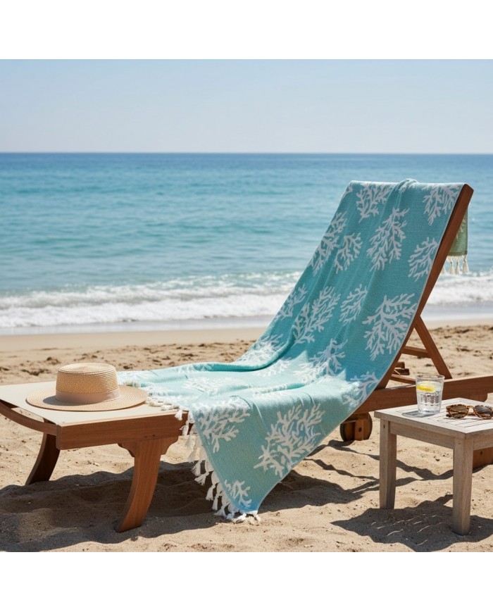 Telo mare pareo in 100% cotone jacquard art. Caraibi