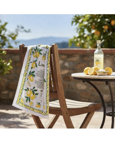 Set 3 strofinacci asciugapiatti in cotone Limone Limoncello
