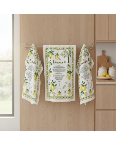 Set 3 strofinacci asciugapiatti in cotone Limone Limoncello