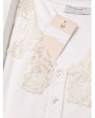 Camicia da notte 3 bottoni con pizzo Toscana Lingerie art. Ivana