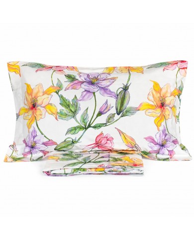Completo lenzuola matrimoniale in percalle di puro cotone Rebecca Home art. Concept dis. 1