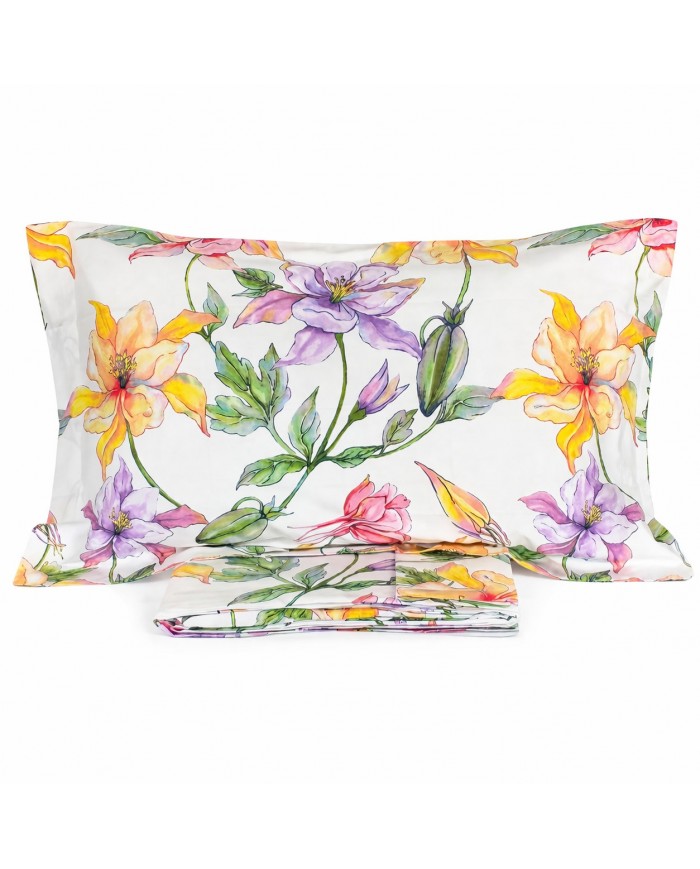 Completo lenzuola matrimoniale in percalle di puro cotone Rebecca Home art. Concept dis. 1