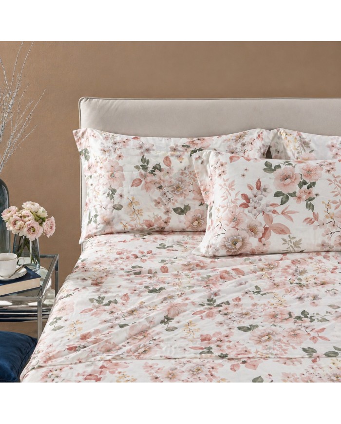 Completo lenzuola matrimoniale in percalle di puro cotone Rebecca Home art. Concept dis. 3