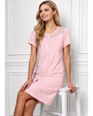Camicia da notte 100% cotone aperta avanti taglie calibrate Lunatica art.6300
