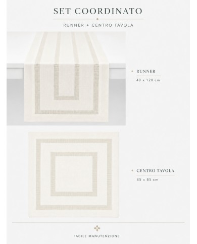 Set 2 pezzi runner + centro coordinati Green