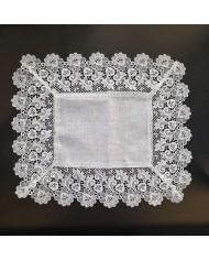 Coordinato copriletto e lenzuola 100% lino e rebrodè Chiarelle Sophie art. Alma